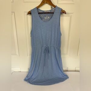 Adrienne Vitadini Periwinkle‎ Sleeveless Dress W/ Crochet Lace Back And Stretch